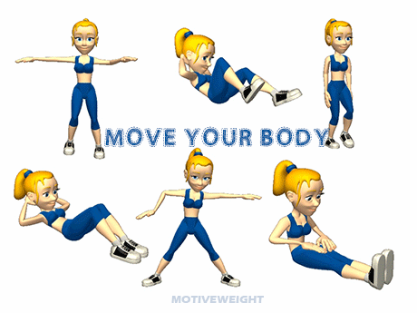 Female demonstrating different exercise moves