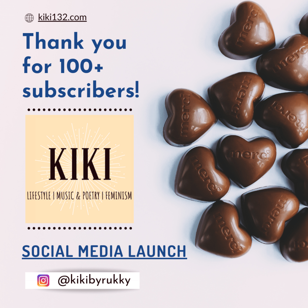 Thank you for 100 subscribers and social media launch written next for a display of chocolates